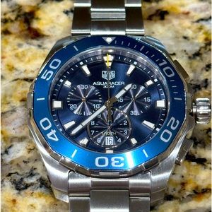 Tag Heuer Aquaracer 300M Chronograph Blue Dial 43mm Men's Watch CAY111B.BA0927